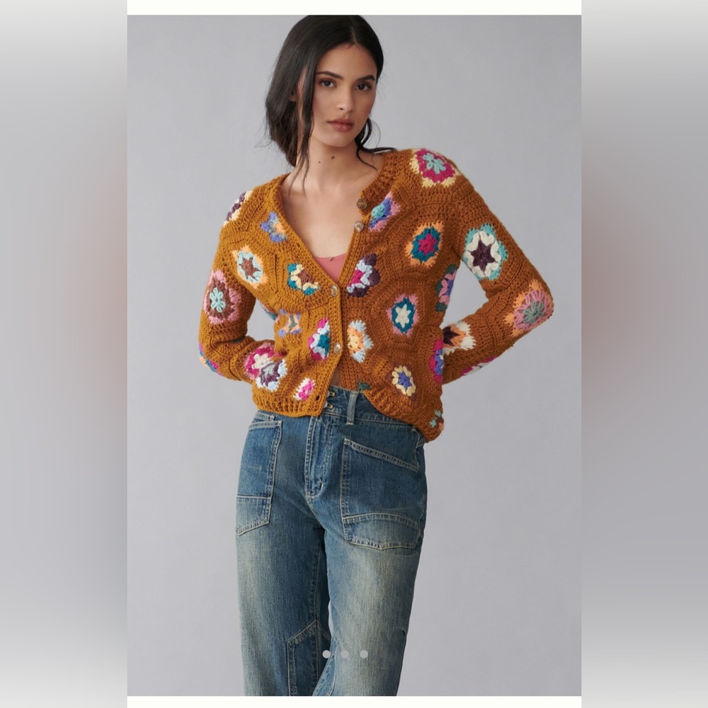 Tach 100% Merino Wool Crochet Cardigan